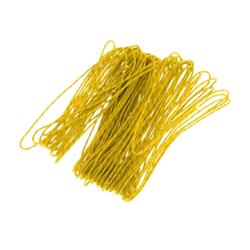Cheap Goat Tents Highly Visible 20M 1.8MM Camping Tent Awning Reflective Guyline Rope Runners Cord   Yellow Tent Accessories   